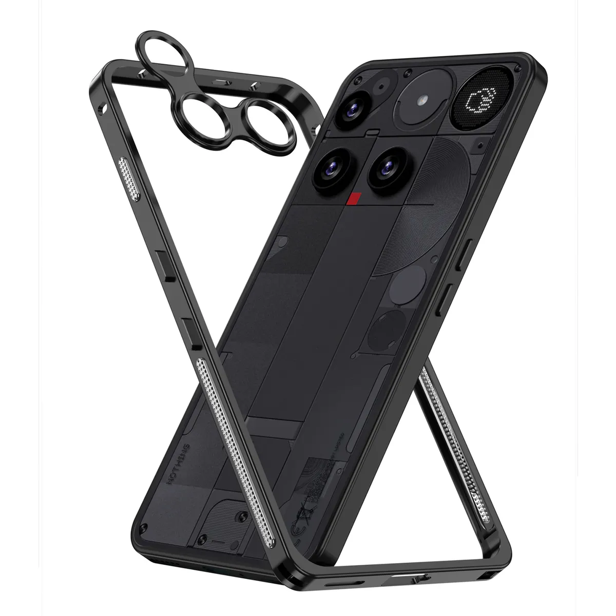 适用于nothingphone3金属海马扣防摔散热超跑边框带镜头保护套手机壳 - 图片 11
