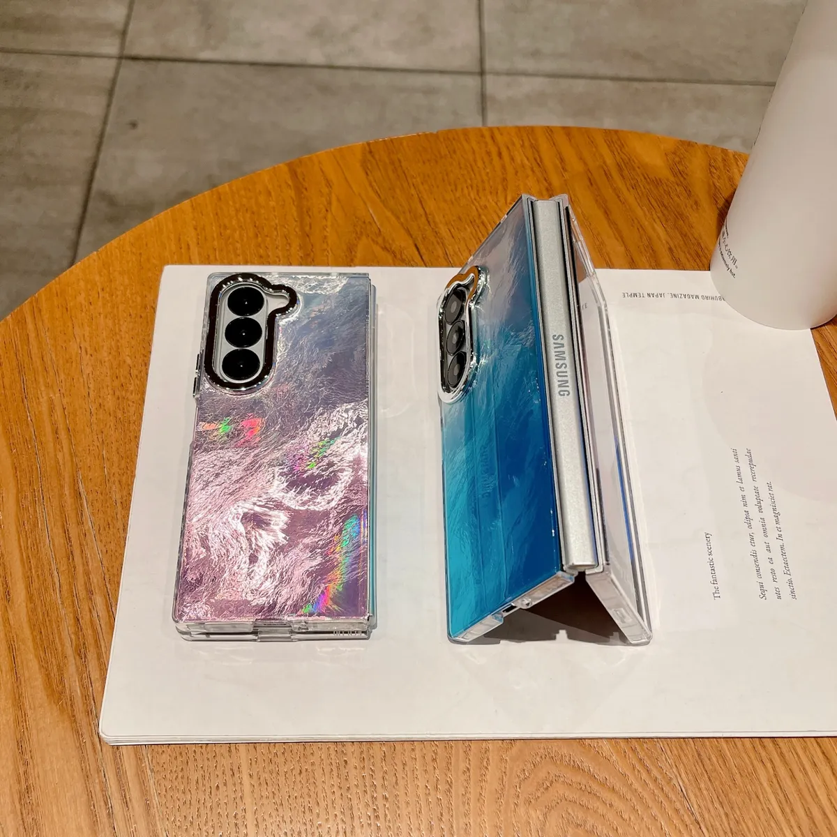 Fold6折叠屏硬壳高级感锡纸纹手机壳Fold7 - 图片 7