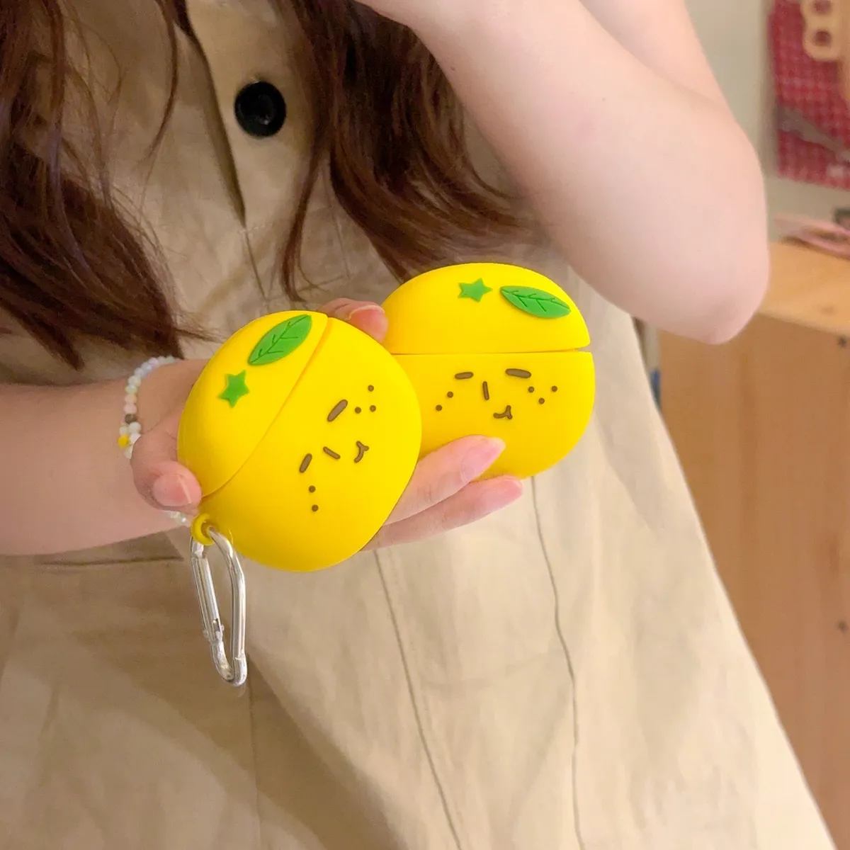yukio橘子头适用苹果无线蓝牙AirPodsPro耳机壳AirPods4代软AirPods1/2硅胶3代防摔套Pro2代女款 - 图片 4