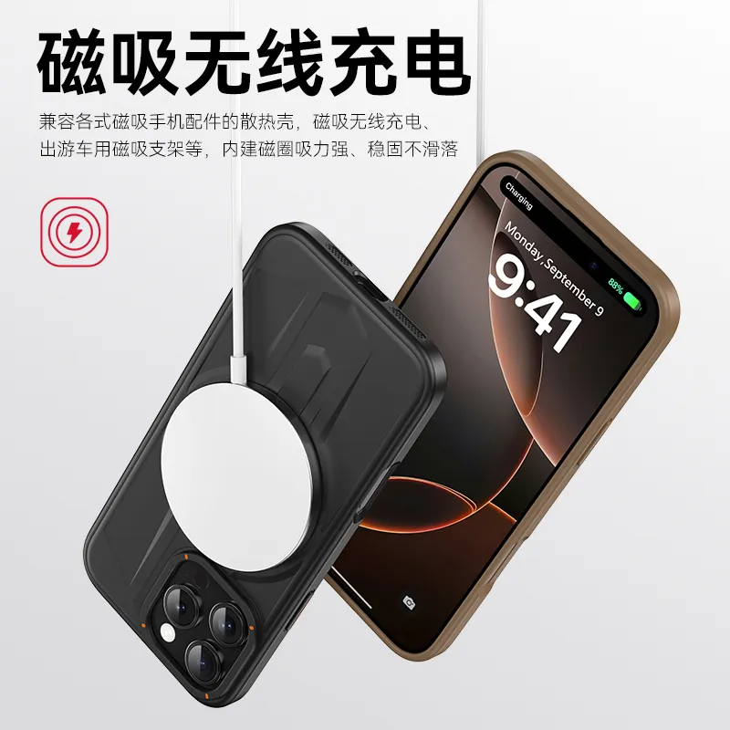 铠甲二合一磁吸充电适用苹果16ProMax手机壳旋转指环支架iPhone15pro新款14pm轻薄防摔13全包硅胶男女高级感 - 图片 3