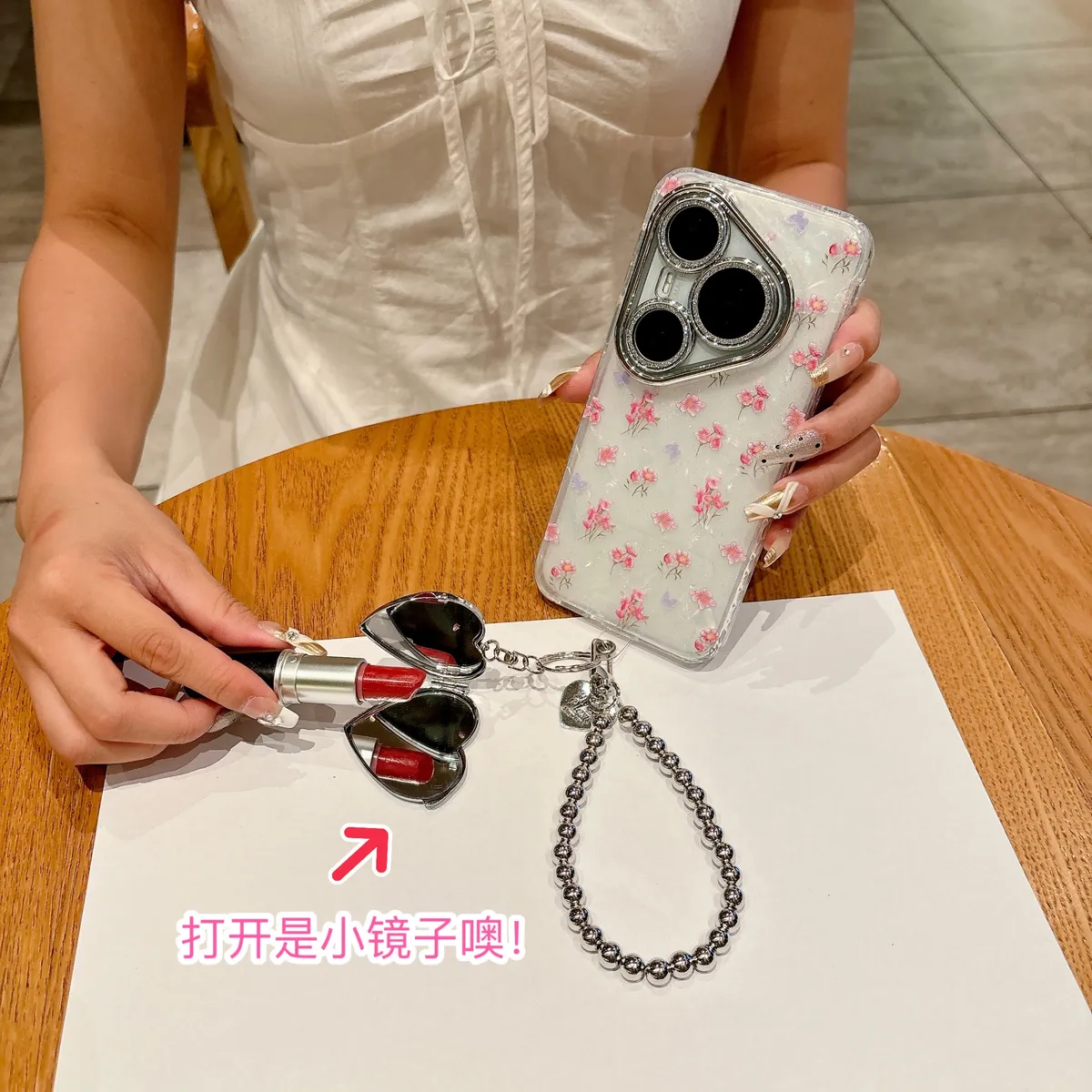 Pura80pro补妆镜子手机壳高级感PURA70保护套防摔Mate70适用苹果17promax/16promax