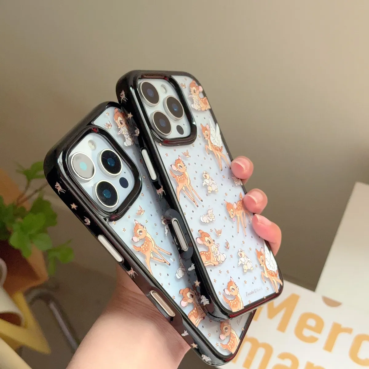 星星小鹿斑比适用于iPhone16ProMax手机壳苹果15Pro卡通少女情侣14防摔保护13侧图圆边保护套 - 图片 8