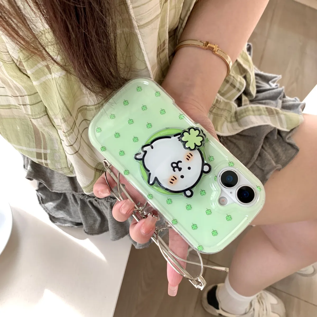 四叶草自嘲熊适用于苹果16/15/14/13/promax手机壳iphone16promax可爱卡通 - 图片 9