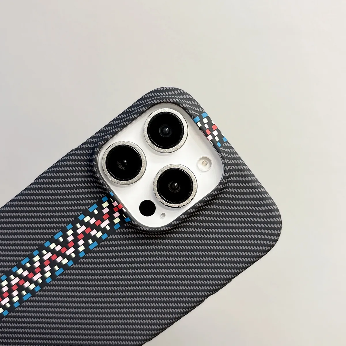 大孔碳纤维凯夫拉纹适用iPhone15ProMax苹果16手机壳14pro新款11超薄12磨砂13pro浮雕14男女16pm防摔套15plus - 图片 7