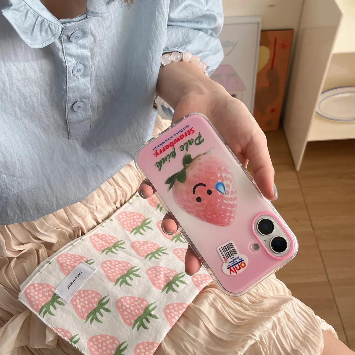 气垫IMD水果牛油果链条适用苹果16promax草莓手机壳卡通iphone13新款苹果14pro防摔15ProMax女16pro可爱橘子14/13Pro全包 - 图片 6