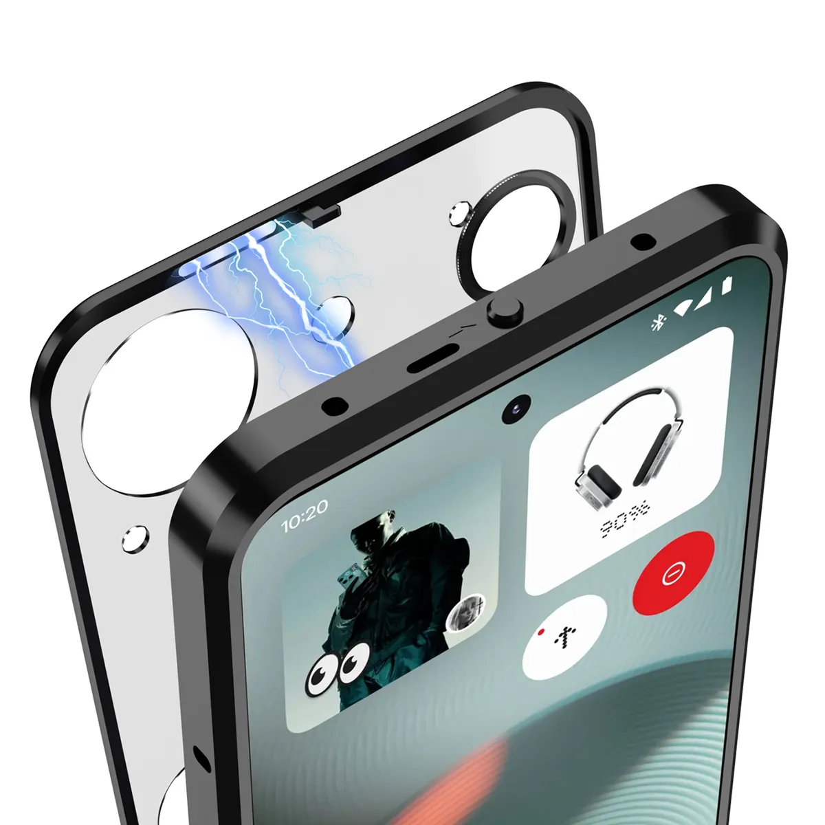 适用于nothingphone3弹扣手机壳金属边框保护套磨砂背板 - 图片 10