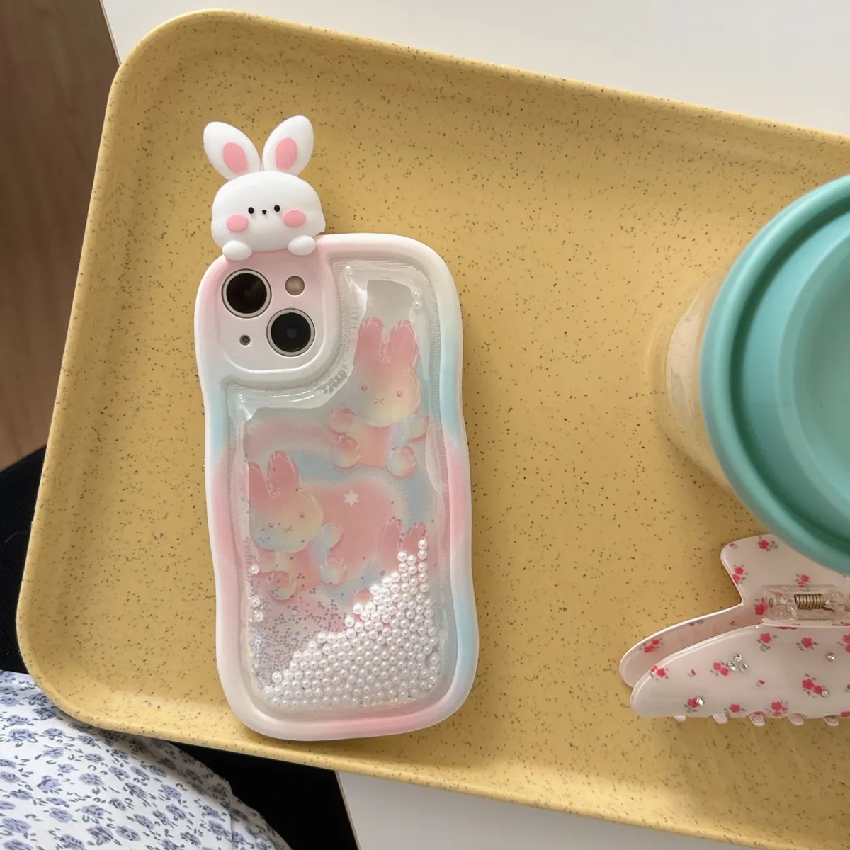 适用iphone14promax手机壳苹果13趴趴流沙渐变小兔ins可爱唯美13pro max手机套15女款11网红卡通14plus防摔16保护套 - 图片 4