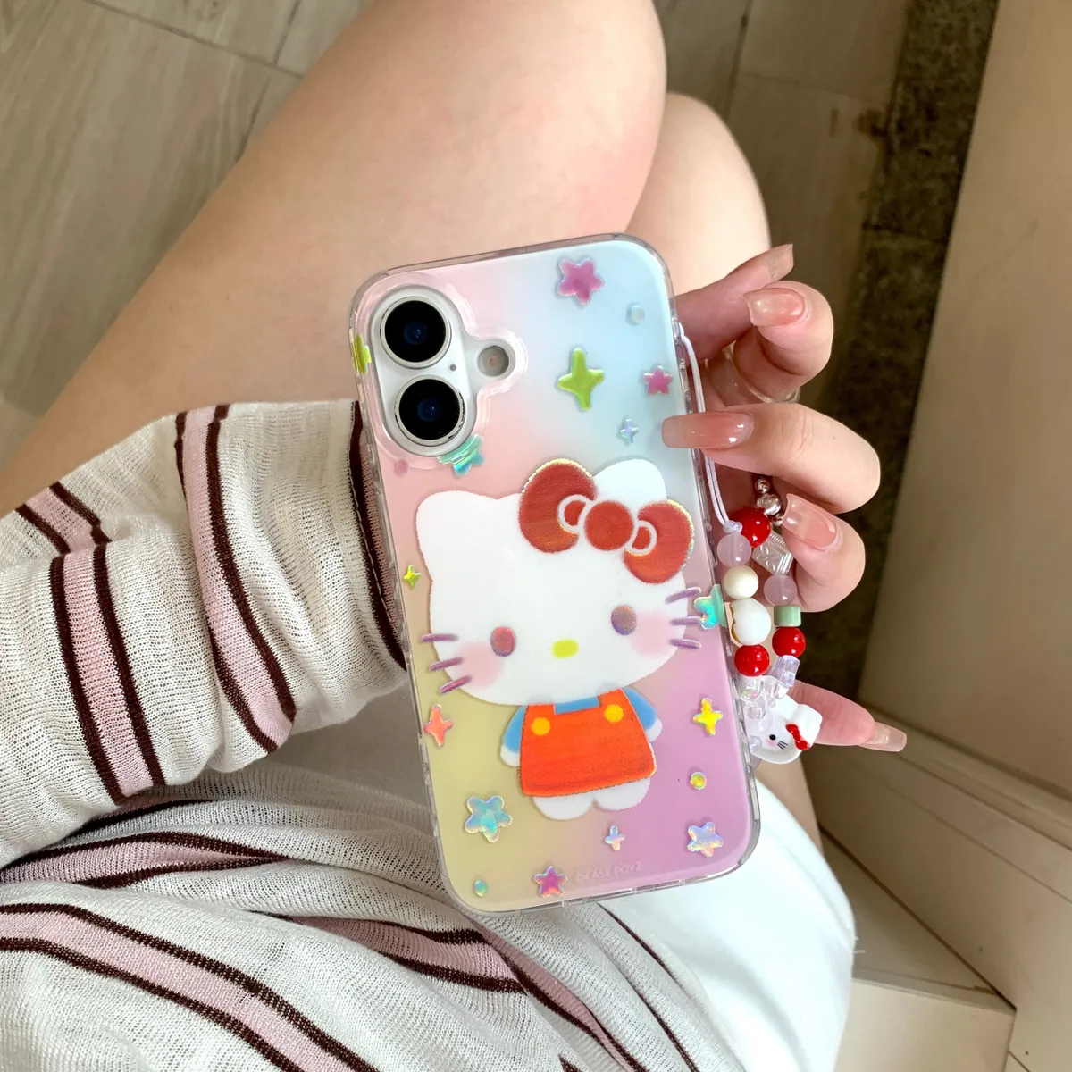 鎏金彩色kitty挂饰适用于苹果16/15/14/13/promax手机壳iphone16promax可爱卡通 - 图片 8