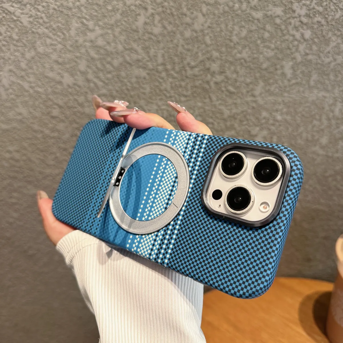 适用苹果16promax凯夫拉纤维手机壳新款iPhone16pro磁吸支架芳纶保护套高级感15promax日落夕阳14max超薄13pro - 图片 5