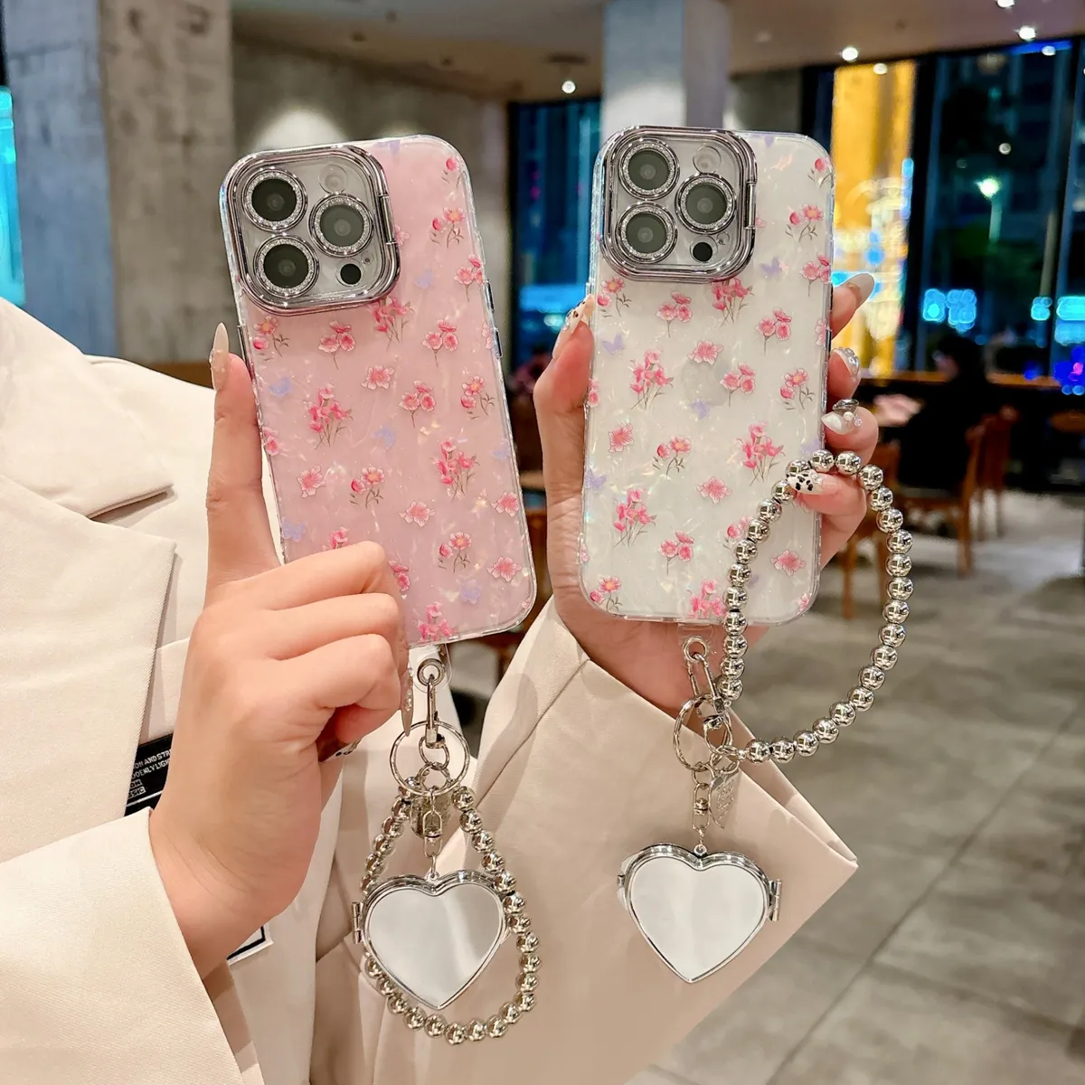 适用苹果系列iPhone16网红手机壳14promax小清新15promax粉底小碎花全包镜头支架14/13高级感新款保护套 - 图片 8