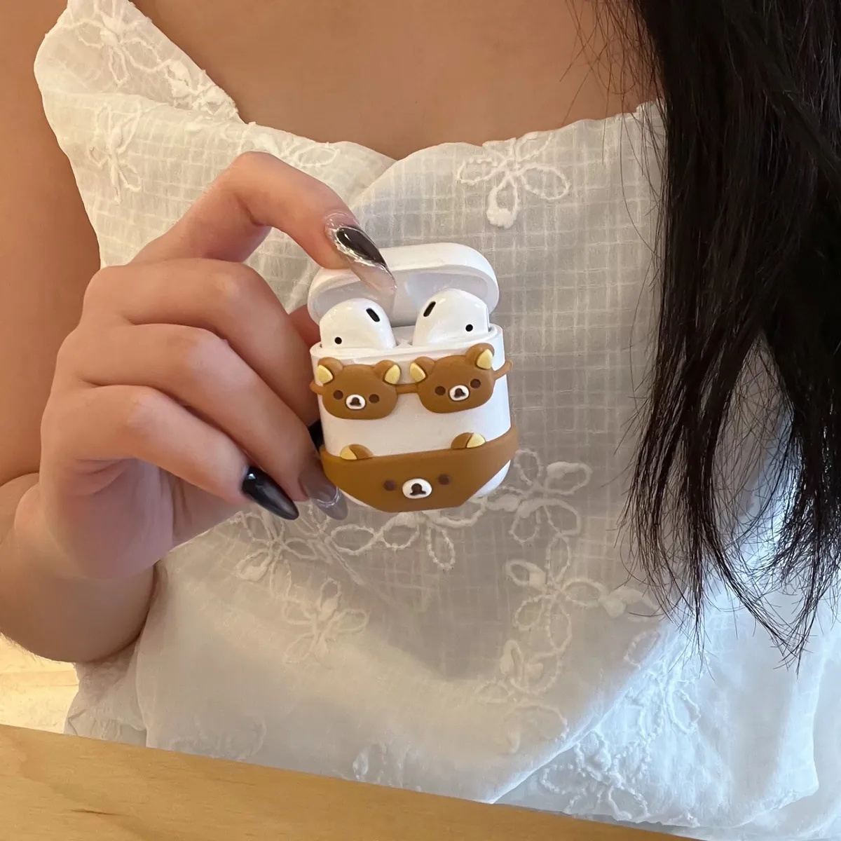 硅胶比基尼轻松熊耳机套适用AirPods3苹果无线蓝牙AirPodsPro耳机壳可爱卡通AirPods4全包防摔套AirPods2 - 图片 6