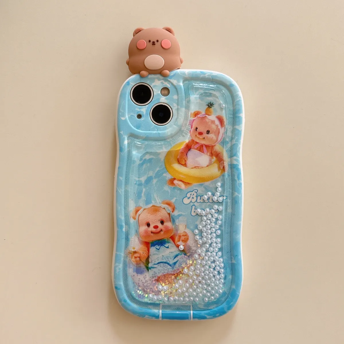 适用iphone14promax手机壳苹果13流沙小熊ins趴趴熊12可爱唯美13pro max手机套15女款11网红卡通14plus防摔16保护套 - 图片 8