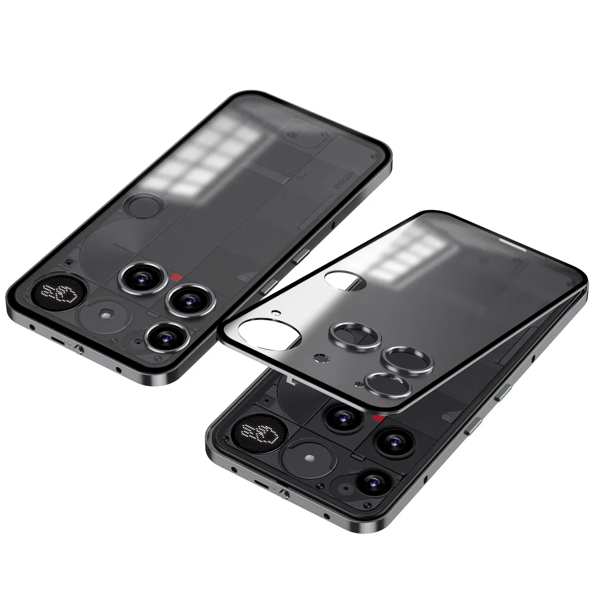 适用于nothingphone3弹扣手机壳金属边框保护套磨砂背板 - 图片 9