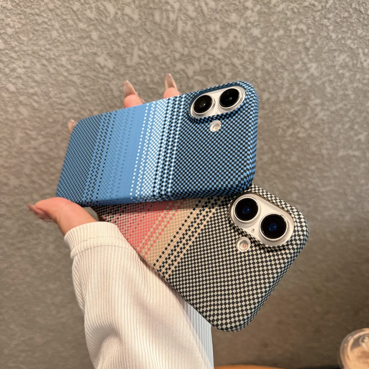 大孔碳纤维凯夫拉纹适用iPhone15ProMax苹果16手机壳14pro新款11超薄12磨砂13pro浮雕14男女16pm防摔套15plus