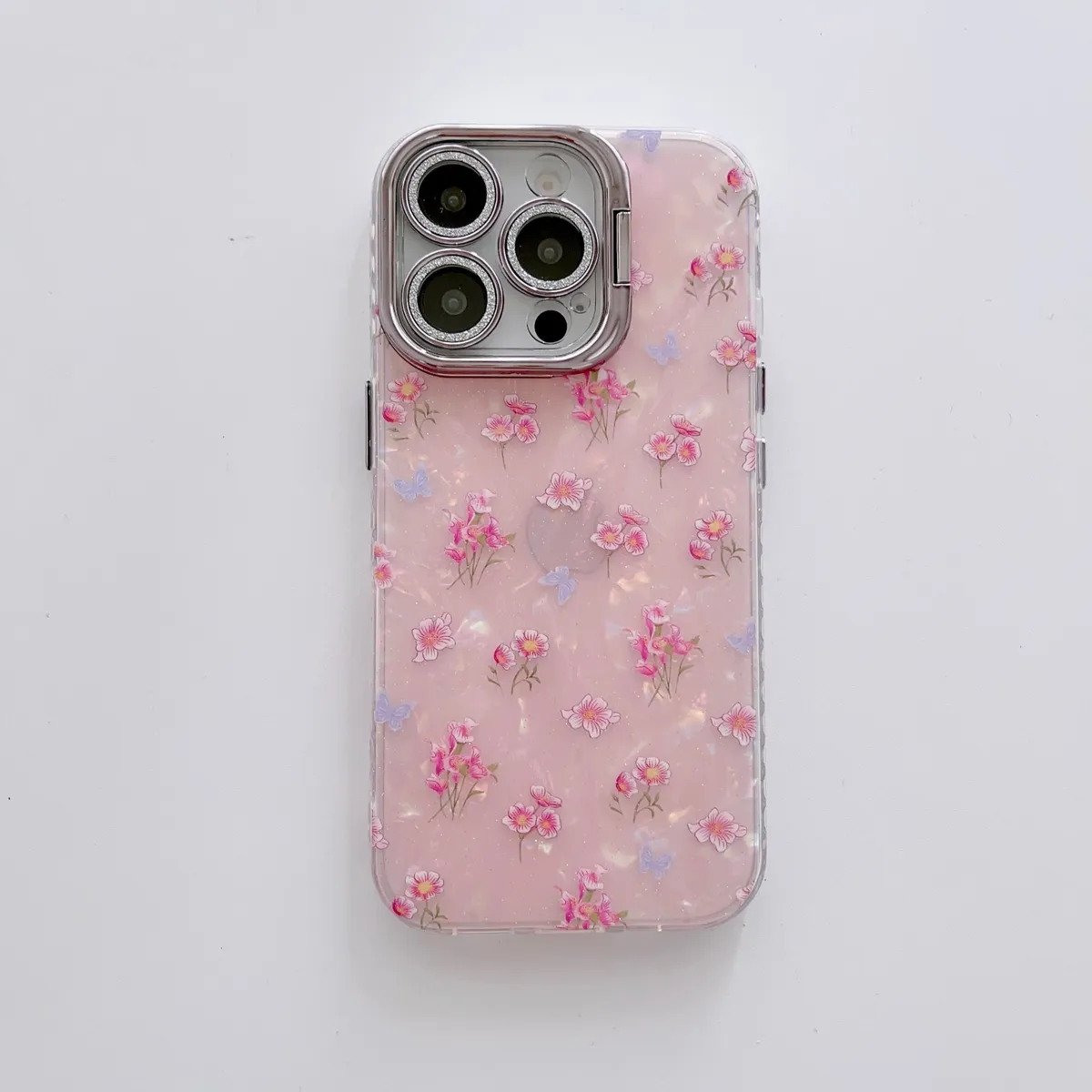 适用苹果系列iPhone16网红手机壳14promax小清新15promax粉底小碎花全包镜头支架14/13高级感新款保护套 - 图片 14