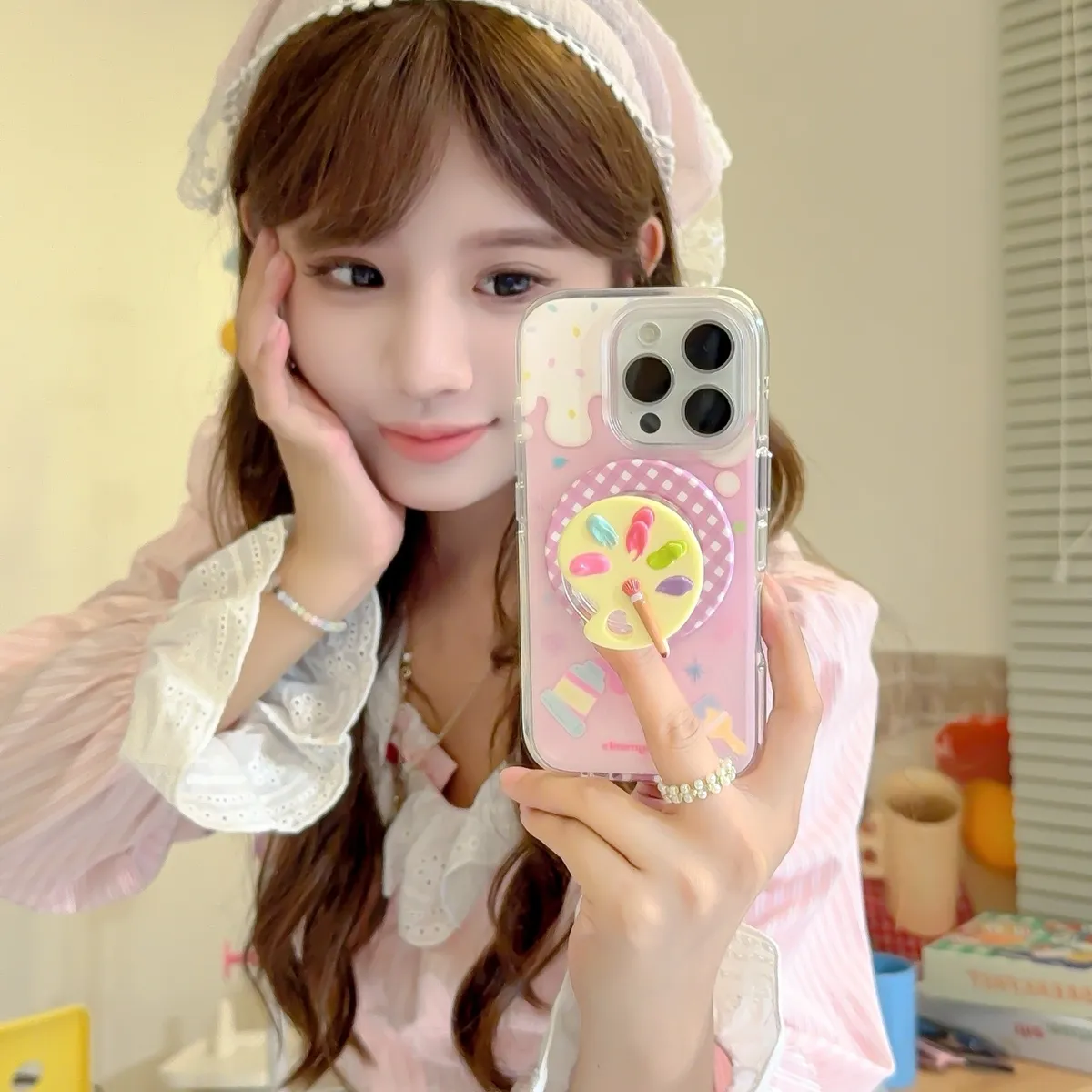 ins绘画盘磁吸适用于苹果16/15promax/iPhone14pro手机壳13趣味创意小众简约ins保护套
