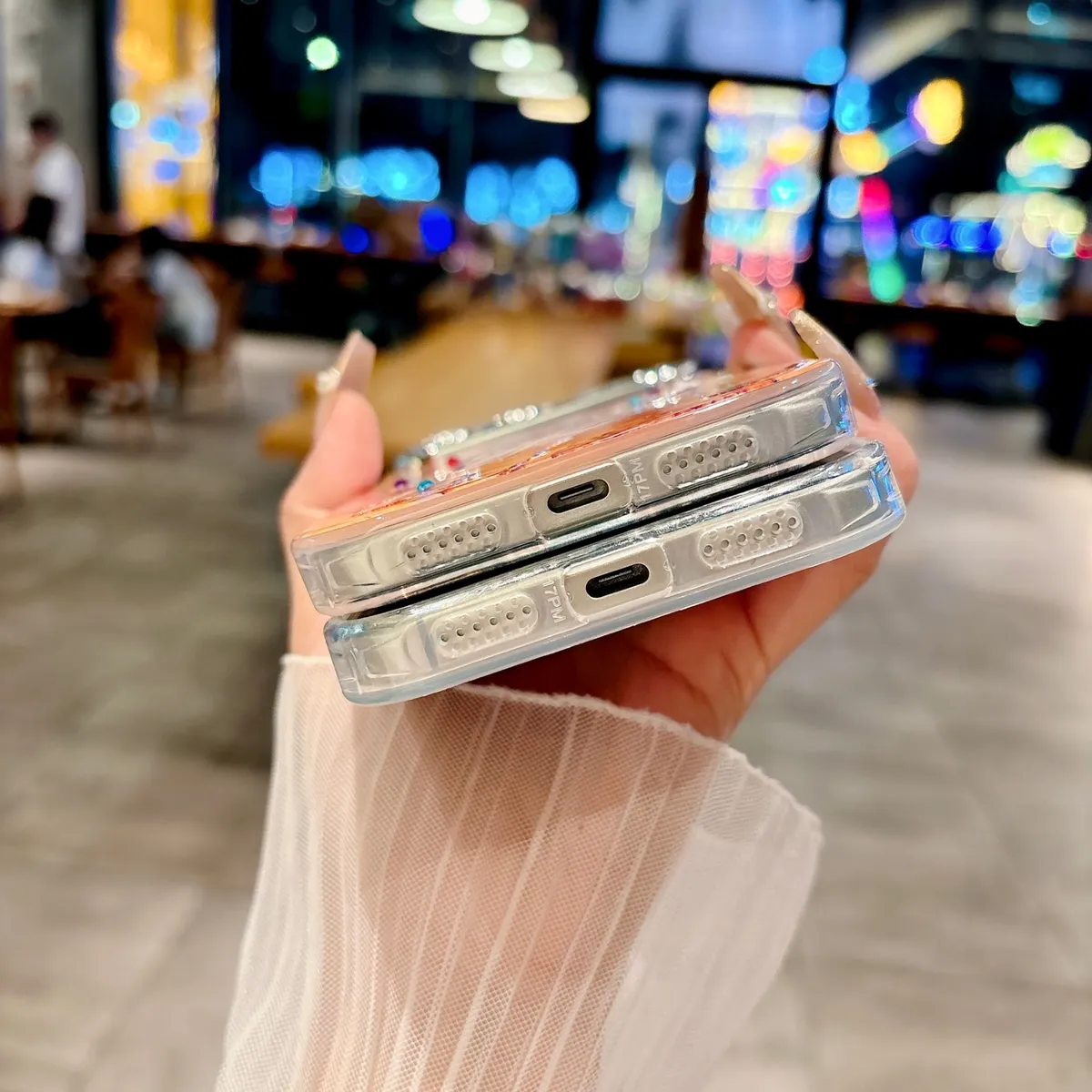 适用苹果系列iPhone17新款手机壳个性时尚17promax/15promax富婆13pro16promax银灰色闪粉镜头保护套 - 图片 9