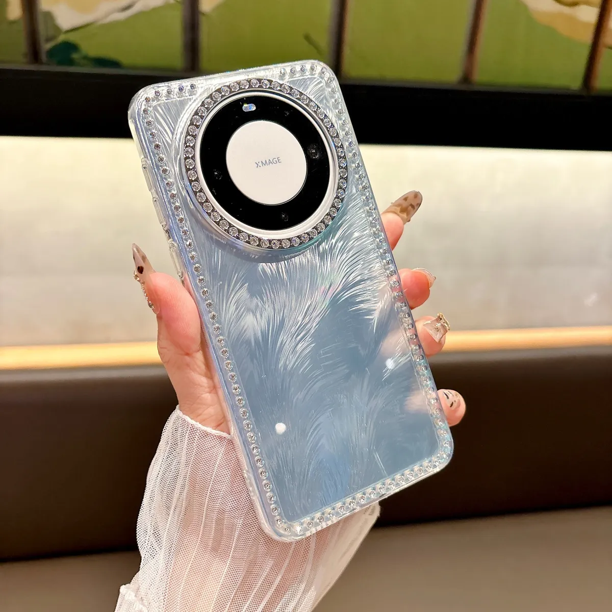 适用Pura80手机壳新款80pro+奢华电镀Mate70pro闪钻流苏水波纹70pro+高级感mt60pro防摔苹果16女款15渐变 - 图片 3