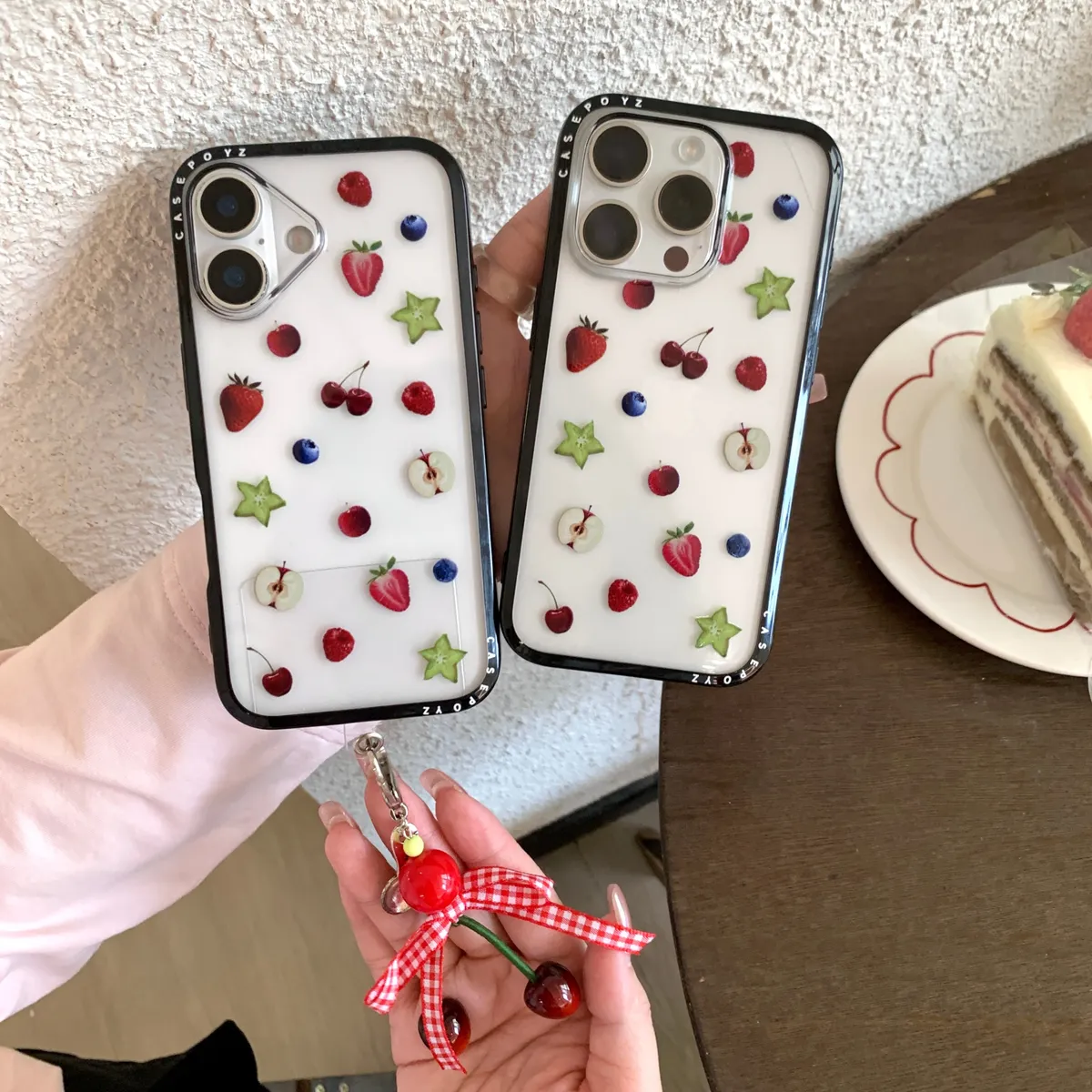 满屏水果樱桃挂饰适用于苹果16/15/14/13/promax手机壳iphone16promax可爱卡通 - 图片 4