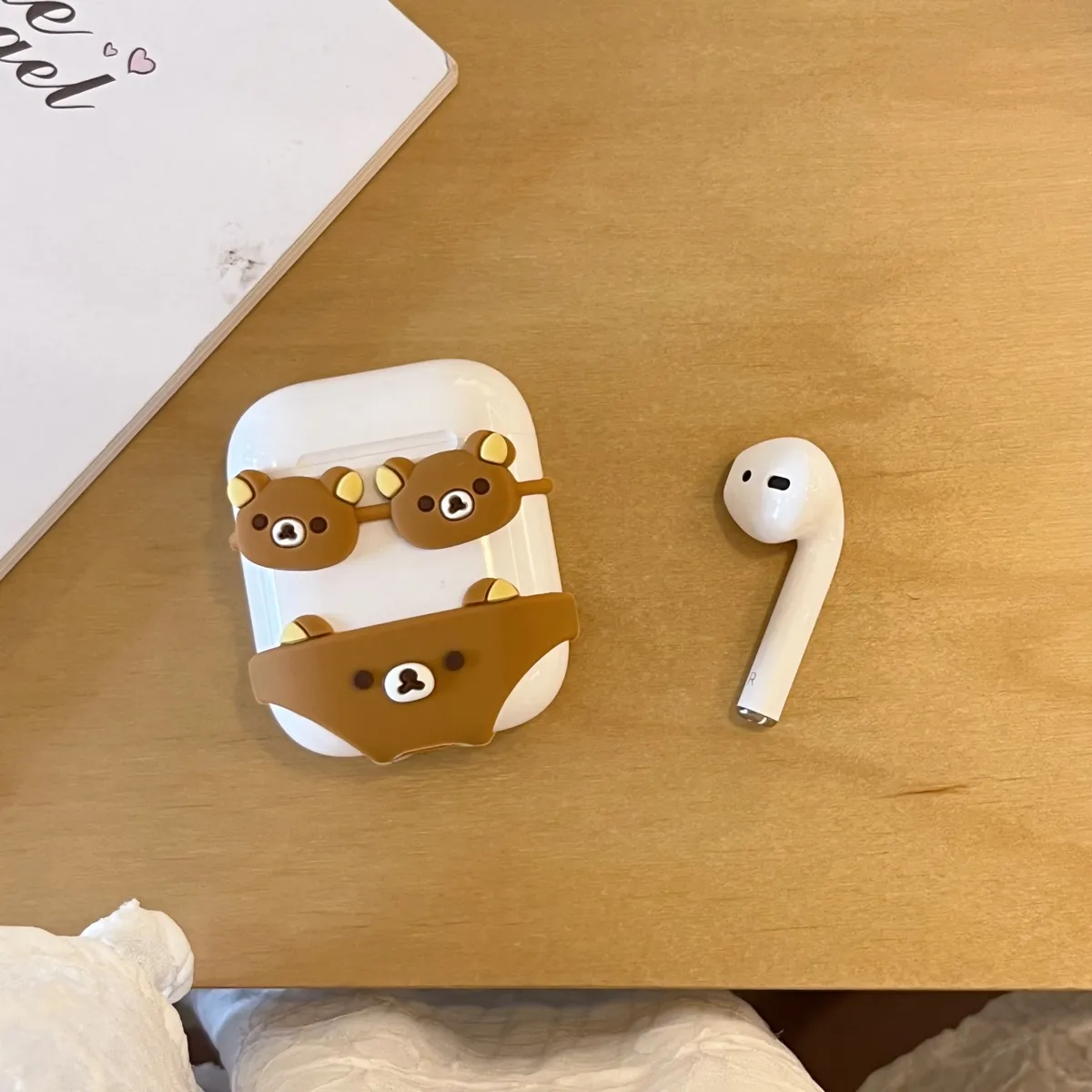 硅胶比基尼轻松熊耳机套适用AirPods3苹果无线蓝牙AirPodsPro耳机壳可爱卡通AirPods4全包防摔套AirPods2 - 图片 7