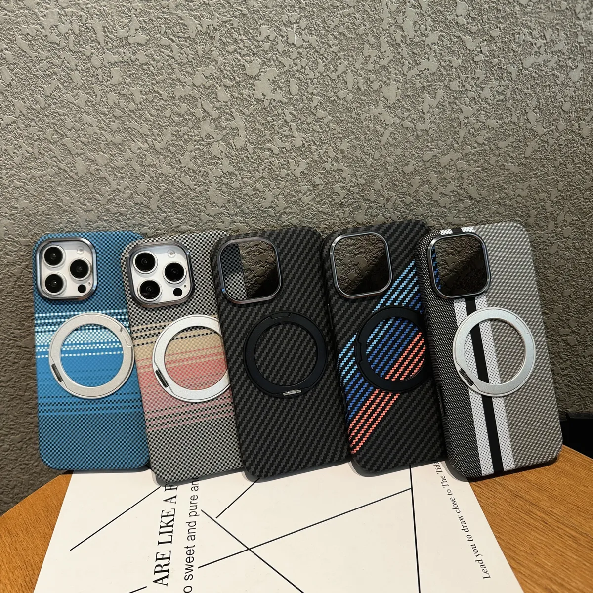 适用苹果16promax凯夫拉纤维手机壳新款iPhone16pro磁吸支架芳纶保护套高级感15promax日落夕阳14max超薄13pro - 图片 6