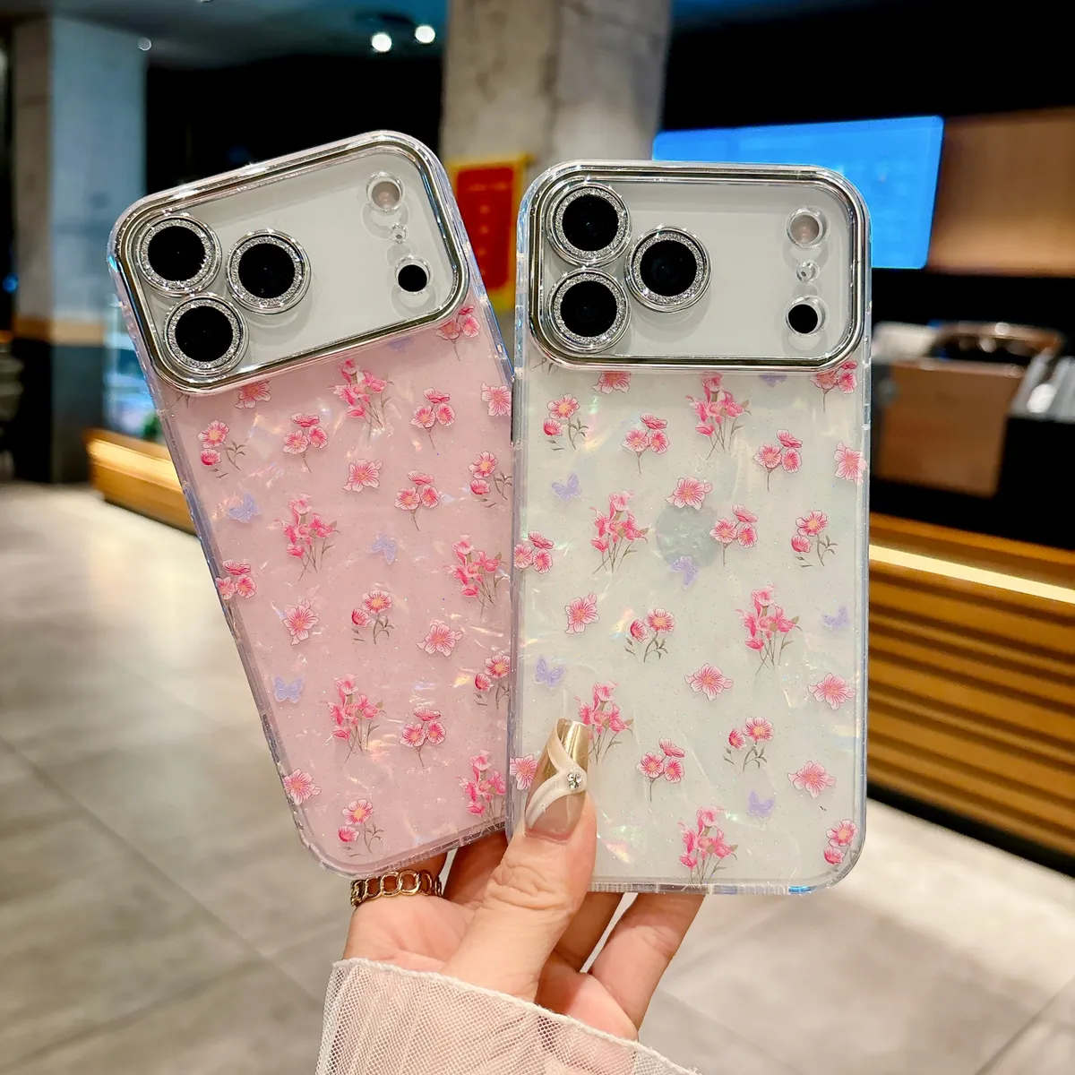 韩系ins粉色小碎花贝壳纹适用苹果17promax手机壳iphone17pro新款16少女14pro高级11梦幻14防摔15自带镜头膜 - 图片 2