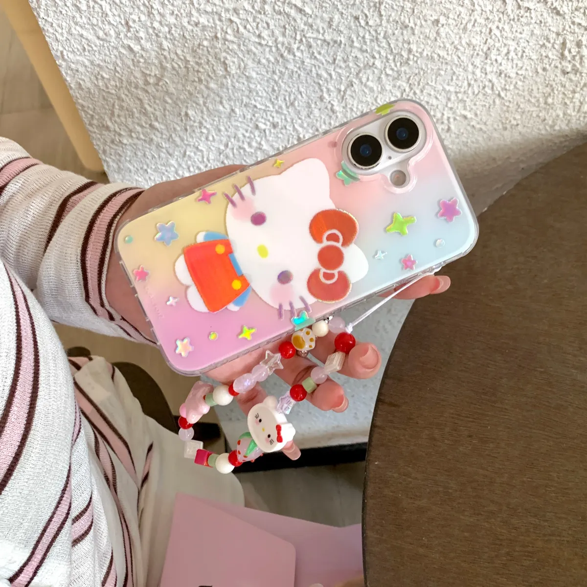 鎏金彩色kitty挂饰适用于苹果16/15/14/13/promax手机壳iphone16promax可爱卡通 - 图片 6