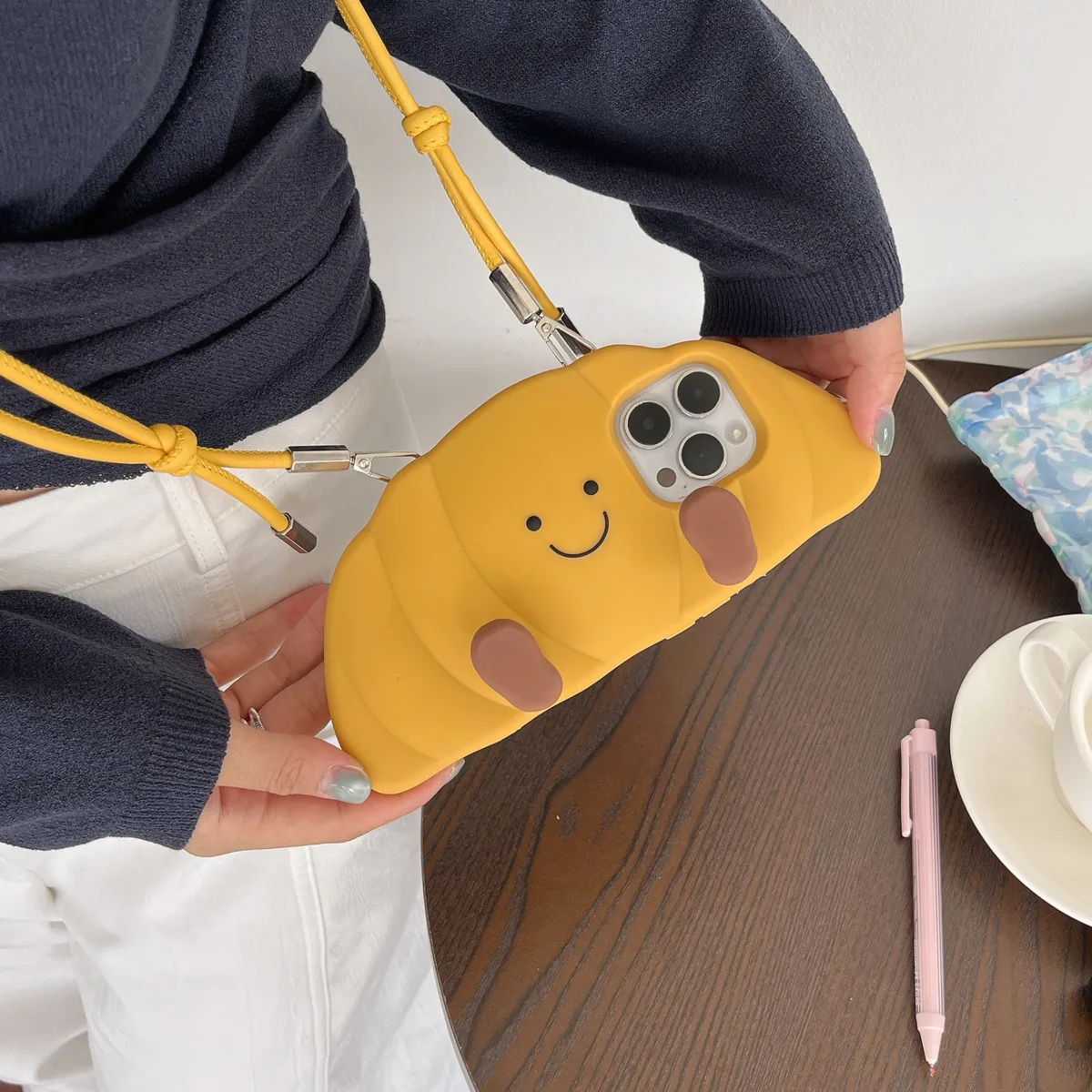 卡通立体可爱jellycat牛角包适用iPhone15promax手机壳苹果16pro保护套13硅胶14防摔新款情侣创意软壳 - 图片 8