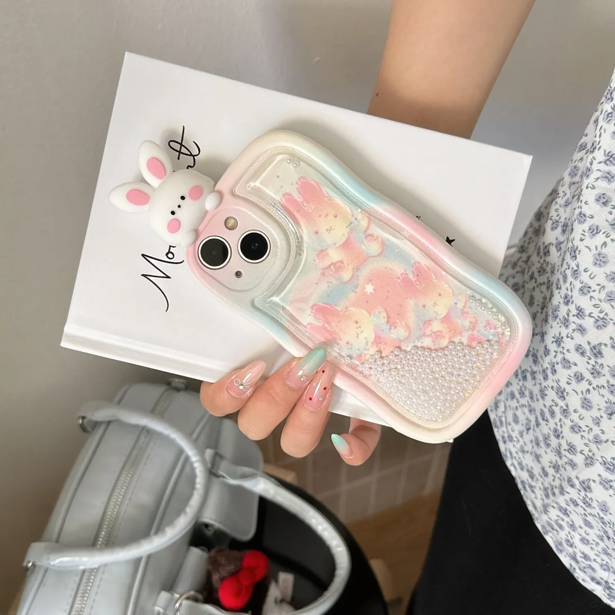 适用iphone14promax手机壳苹果13趴趴流沙渐变小兔ins可爱唯美13pro max手机套15女款11网红卡通14plus防摔16保护套 - 图片 10