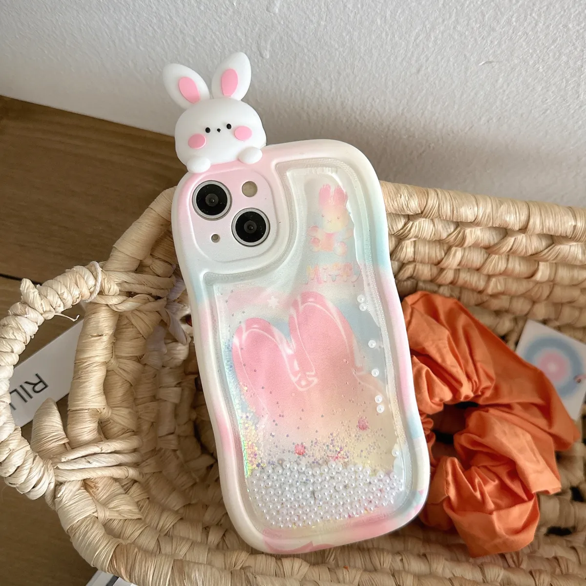 适用iphone14promax手机壳苹果13趴趴流沙渐变小兔ins可爱唯美13pro max手机套15女款11网红卡通14plus防摔16保护套 - 图片 3