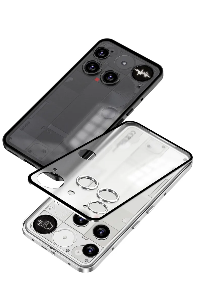 适用于nothingphone3弹扣手机壳金属边框保护套磨砂背板 - 图片 2