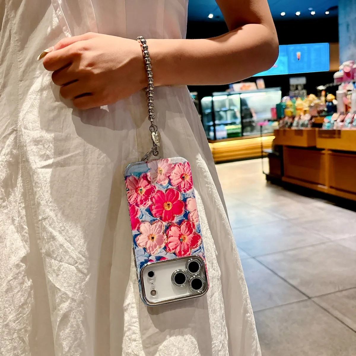 适用苹果系列iPhone17新款手机壳17pro15promax国风油画花朵13pro16promax全包镜头膜钻框保护套 - 图片 2