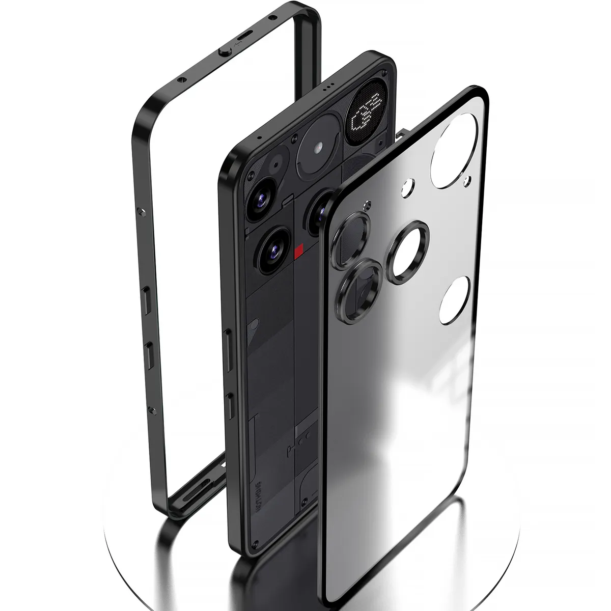 适用于nothingphone3弹扣手机壳金属边框保护套磨砂背板 - 图片 11