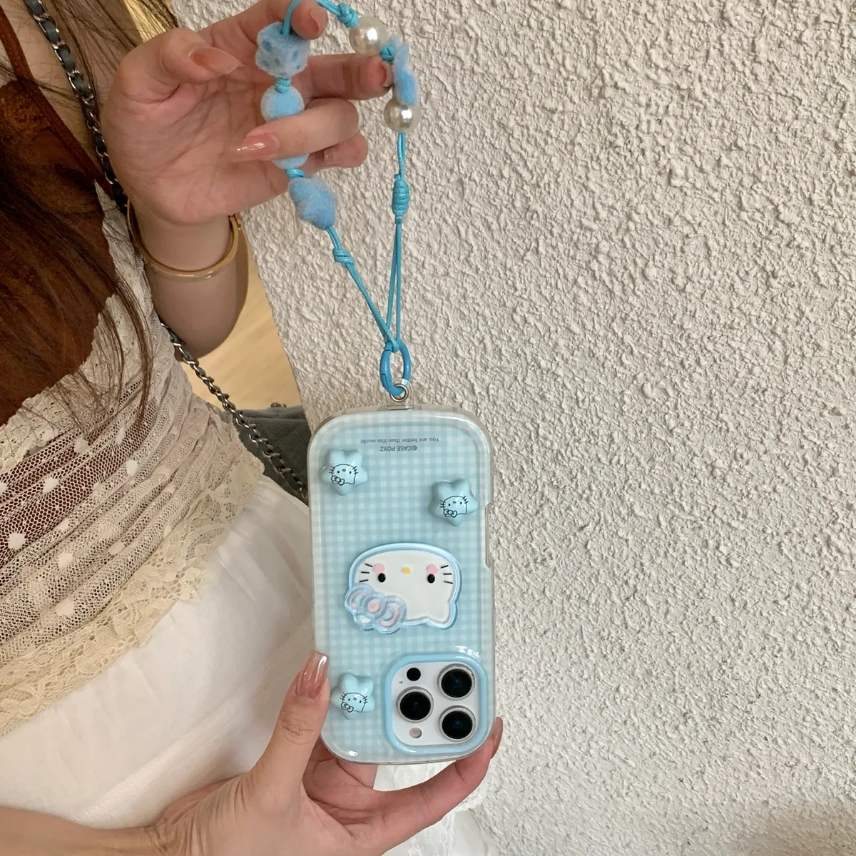 格子星星Kitty适用于苹果16/15/14/13/promax手机壳iphone16promax可爱卡通 - 图片 7