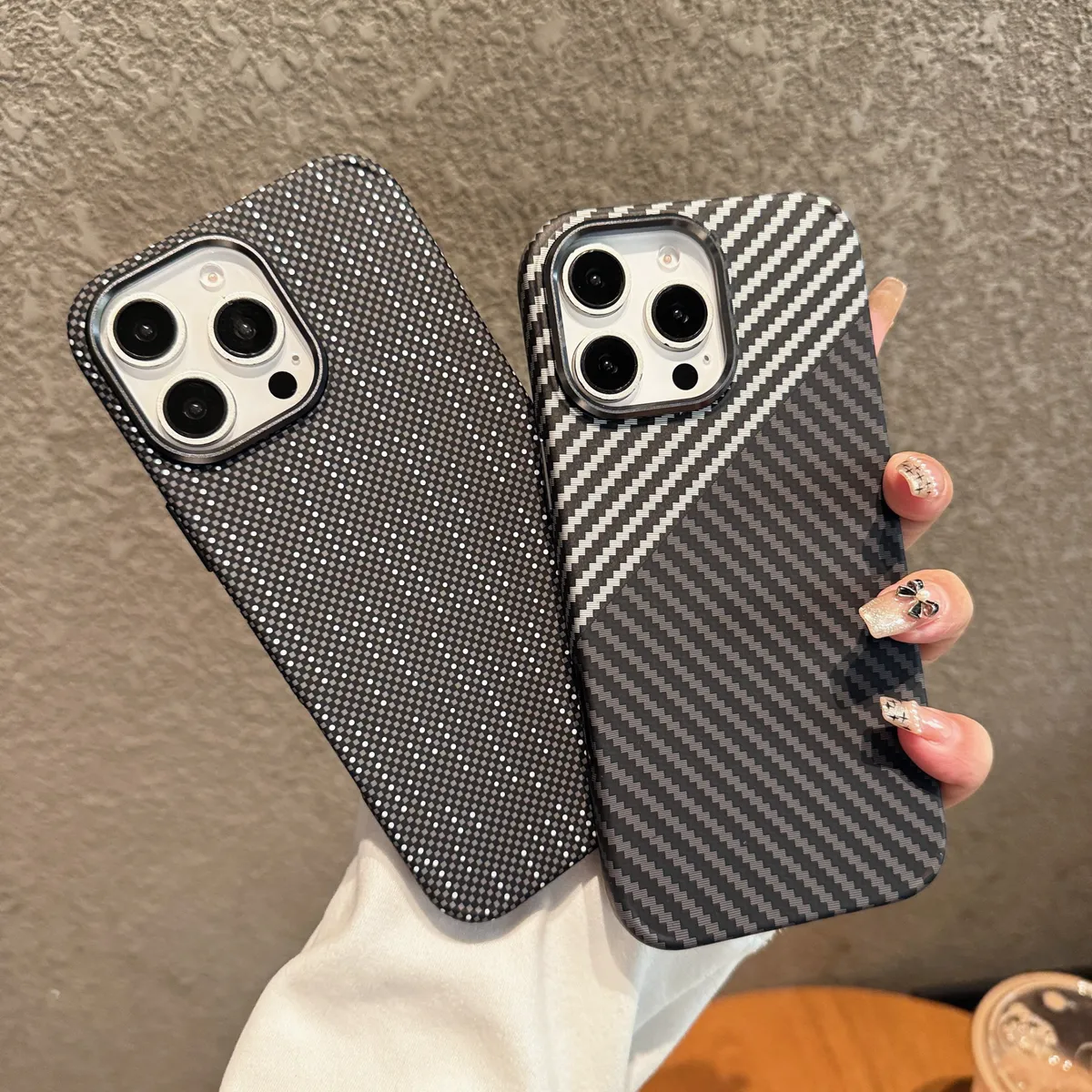 黑色条纹适用苹果iphone15ProMax手机壳高级感磁吸凯夫拉纹理14Pro磨砂防摔magsafe手机套13硬壳12金属镜头16promax - 图片 2