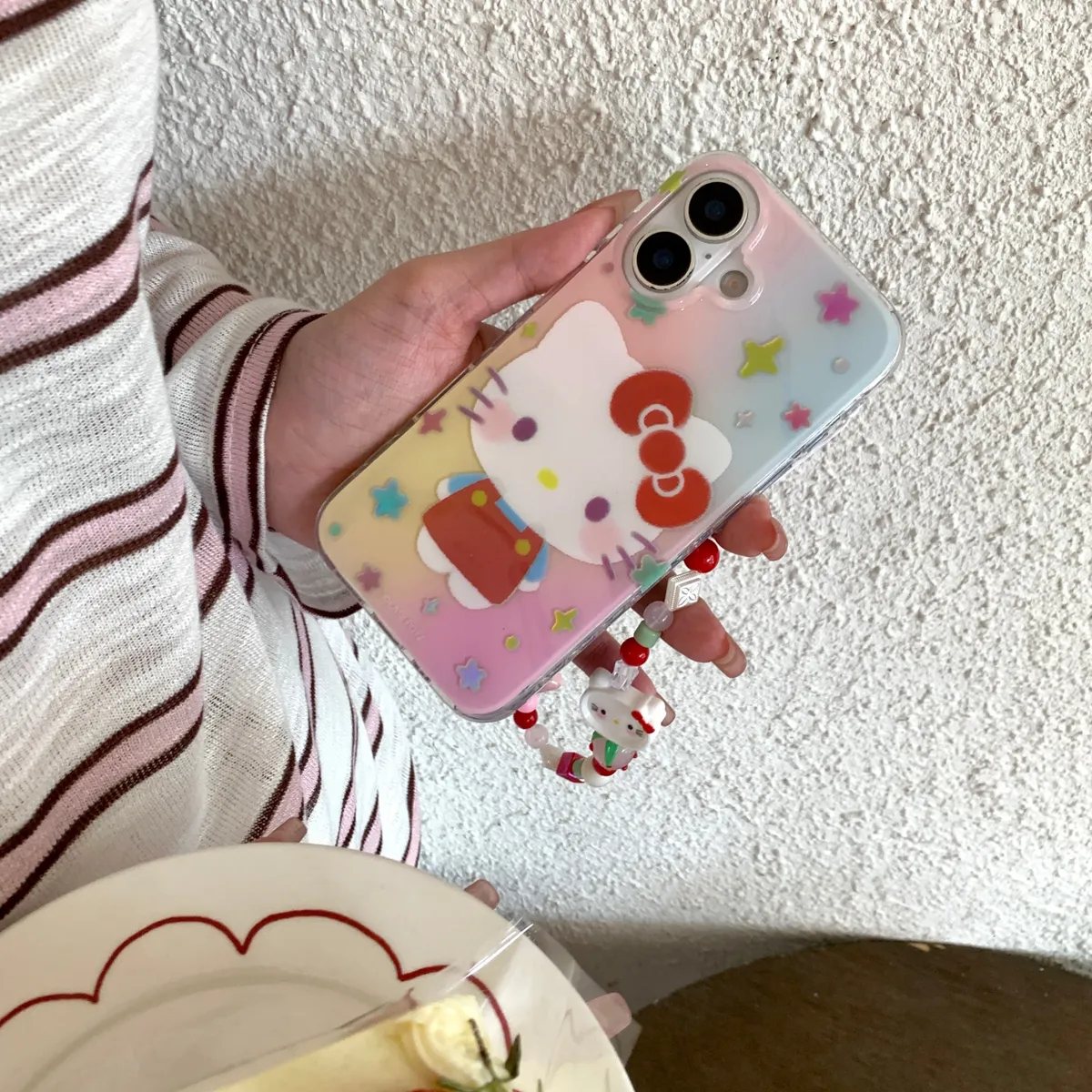 鎏金彩色kitty挂饰适用于苹果16/15/14/13/promax手机壳iphone16promax可爱卡通 - 图片 5