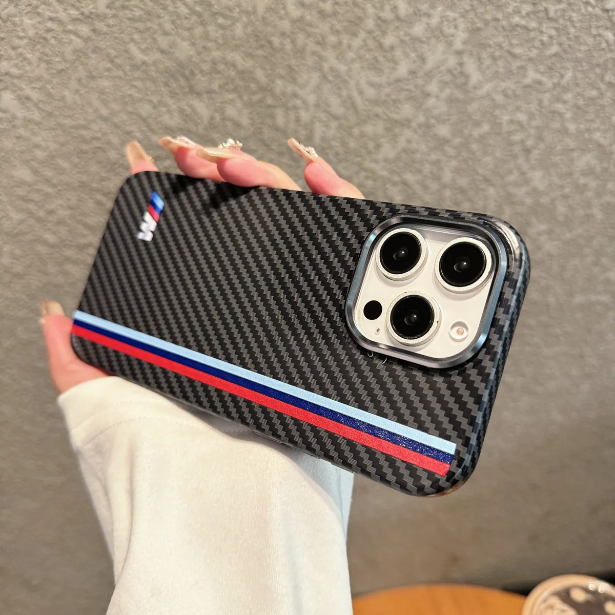 黑色条纹适用苹果iphone15ProMax手机壳高级感磁吸凯夫拉纹理14Pro磨砂防摔magsafe手机套13硬壳12金属镜头16promax - 图片 4