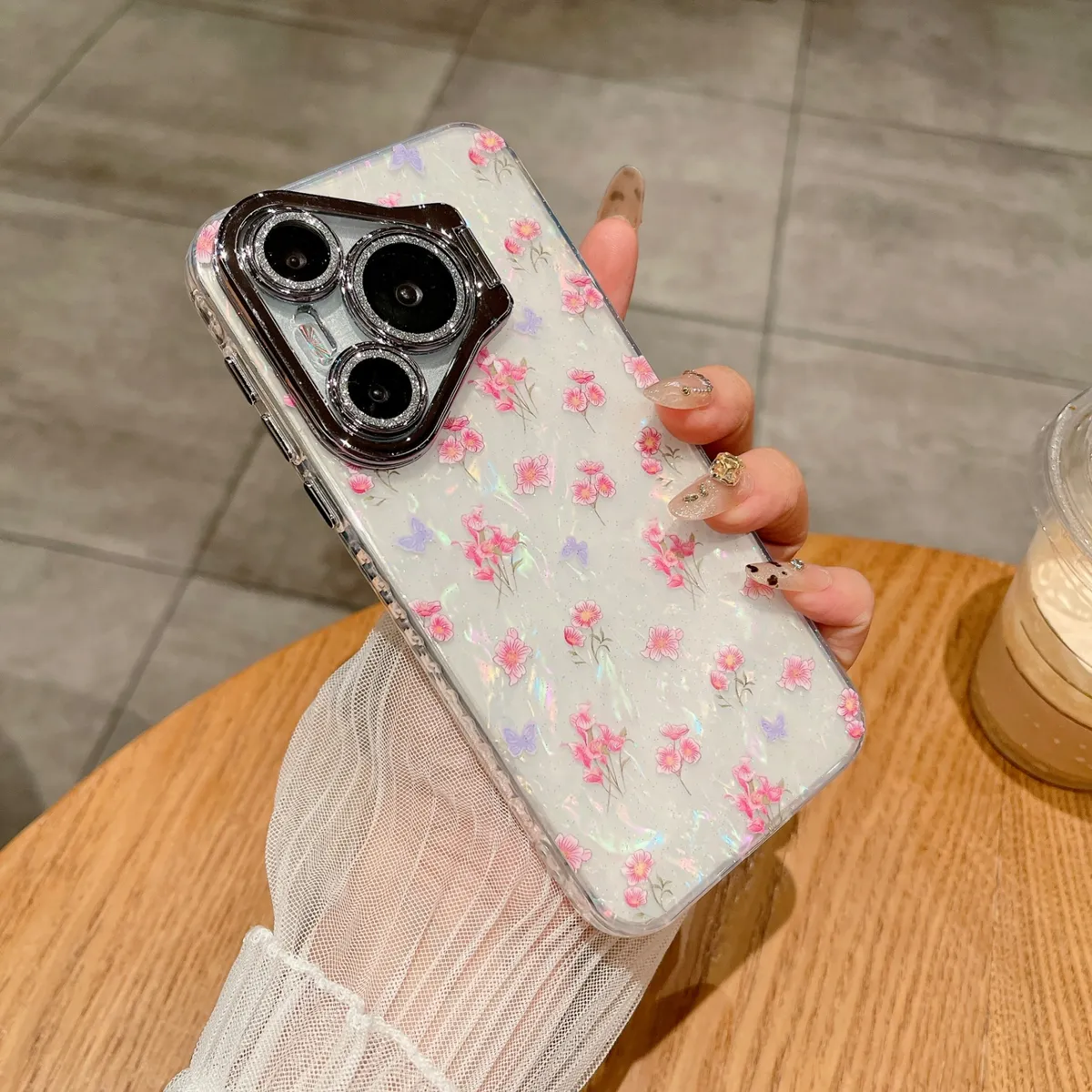 支架Pura70补妆镜子手机壳个性Mate70pro活力版保护套防摔Mate60闪粉镜头膜P70pro - 图片 13