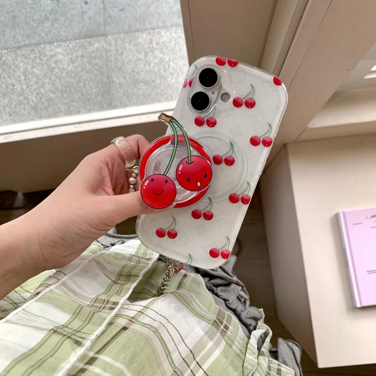 磁吸樱桃支架适用于苹果16/15/14/13/promax手机壳iphone16promax可爱卡通 - 图片 8