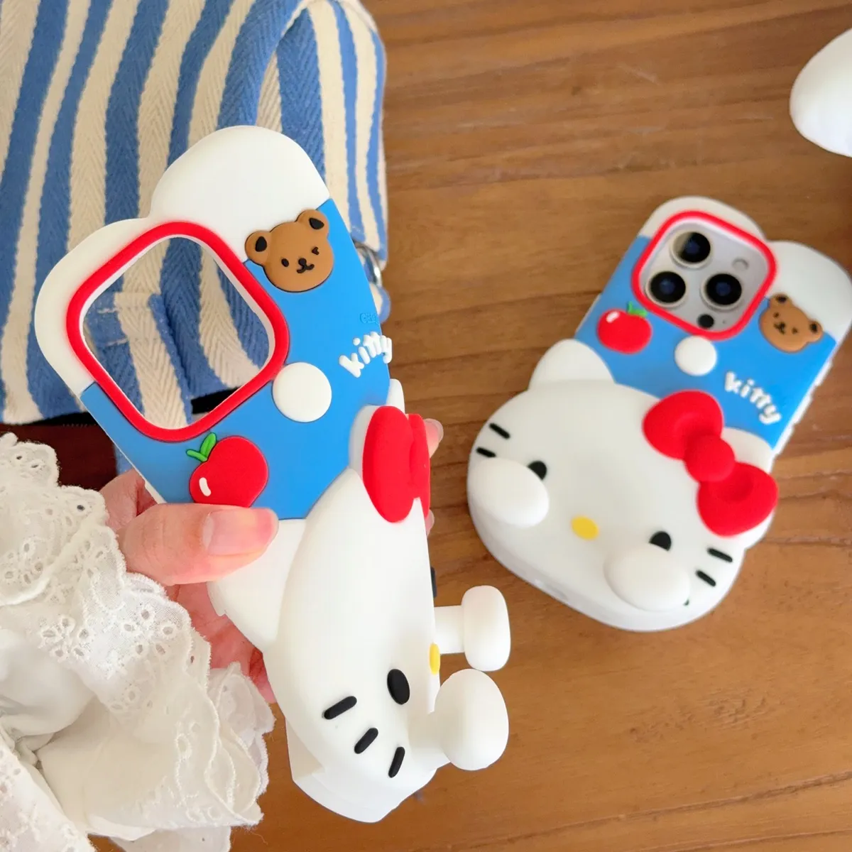 趴趴红苹果kitty适用苹果16promax手机壳iphone15新款14少女心全包日韩13防摔硅胶12promax保护壳 - 图片 3