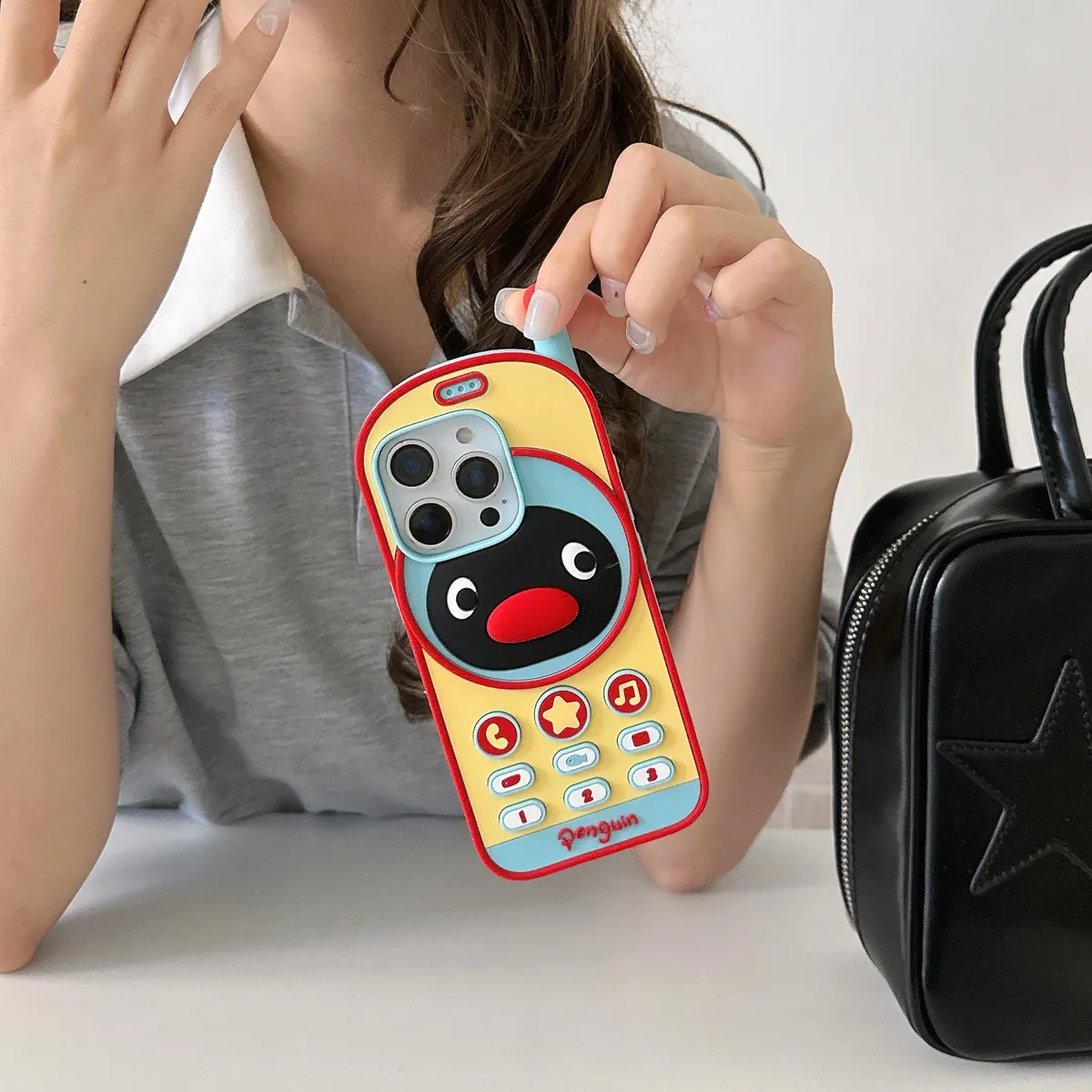 卡通立体可爱pingu企鹅大哥大iPhone15promax手机壳苹果16pro保护套13硅胶14防摔新款情侣创意软壳 - 图片 9