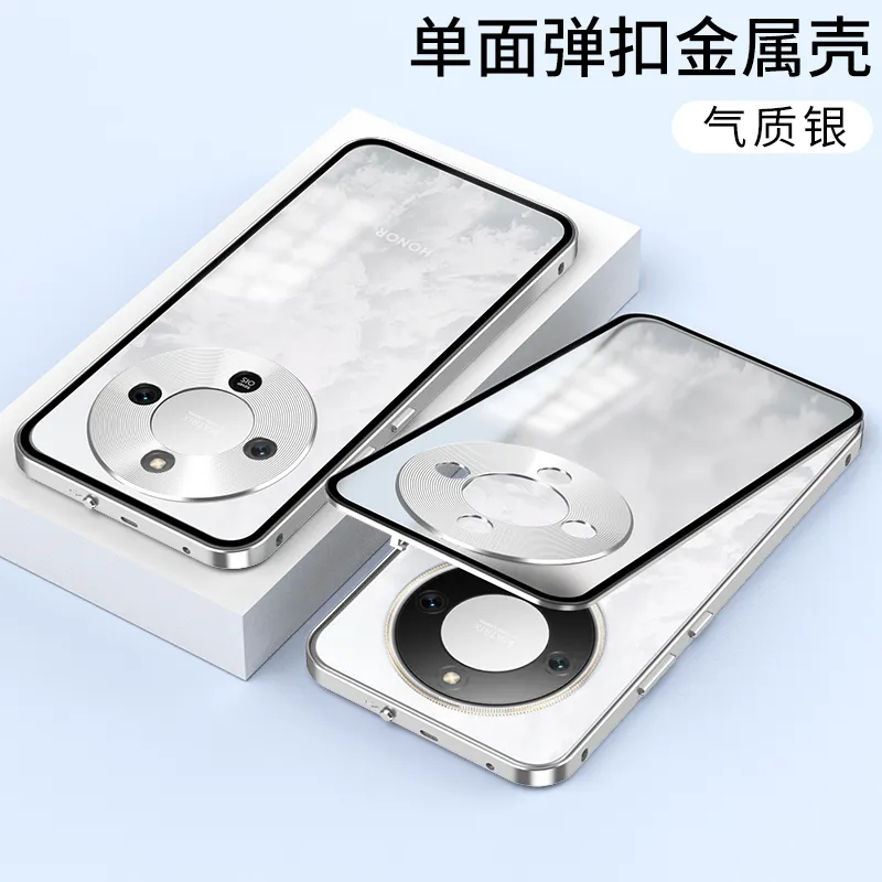适用于荣耀x70弹扣手机壳金属边框保护套磨砂背板 - 图片 11