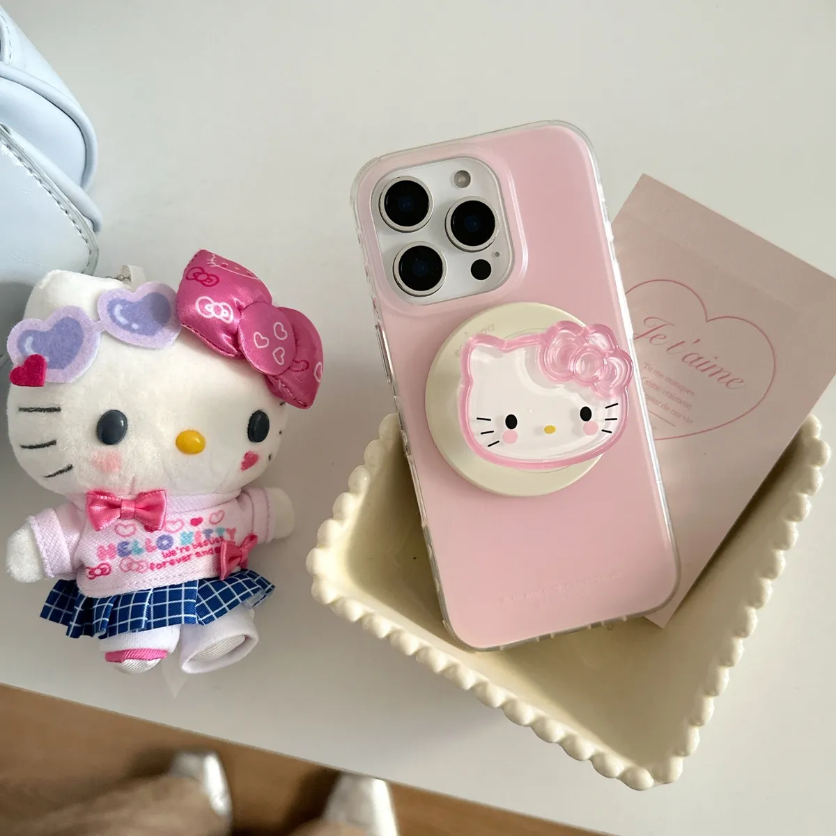 磁吸支架果冻Kitty适用于苹果16/15/14/13/promax手机壳iphone16promax可爱卡通 - 图片 6