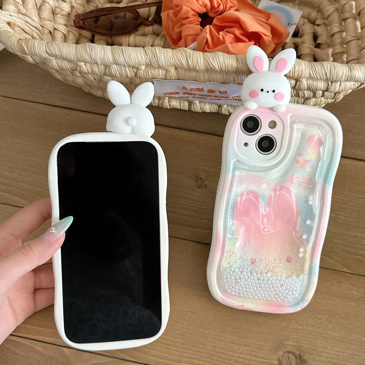 适用iphone14promax手机壳苹果13趴趴流沙渐变小兔ins可爱唯美13pro max手机套15女款11网红卡通14plus防摔16保护套 - 图片 2