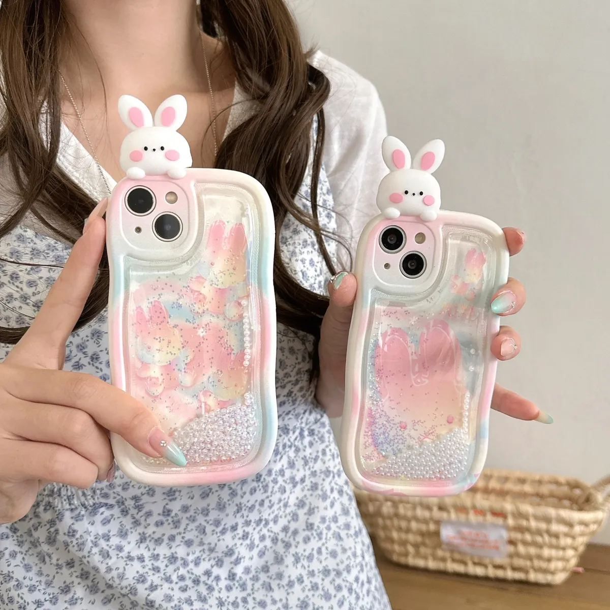 适用iphone14promax手机壳苹果13趴趴流沙渐变小兔ins可爱唯美13pro max手机套15女款11网红卡通14plus防摔16保护套 - 图片 7