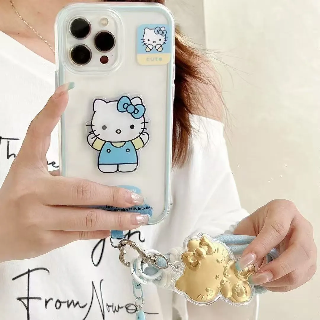 适用iPhone15promax手机壳苹果16新款纯色边框透明涂鸦HelloKitty13带挂绳12卡通可爱16pro防摔硅胶保护套潮 - 图片 7