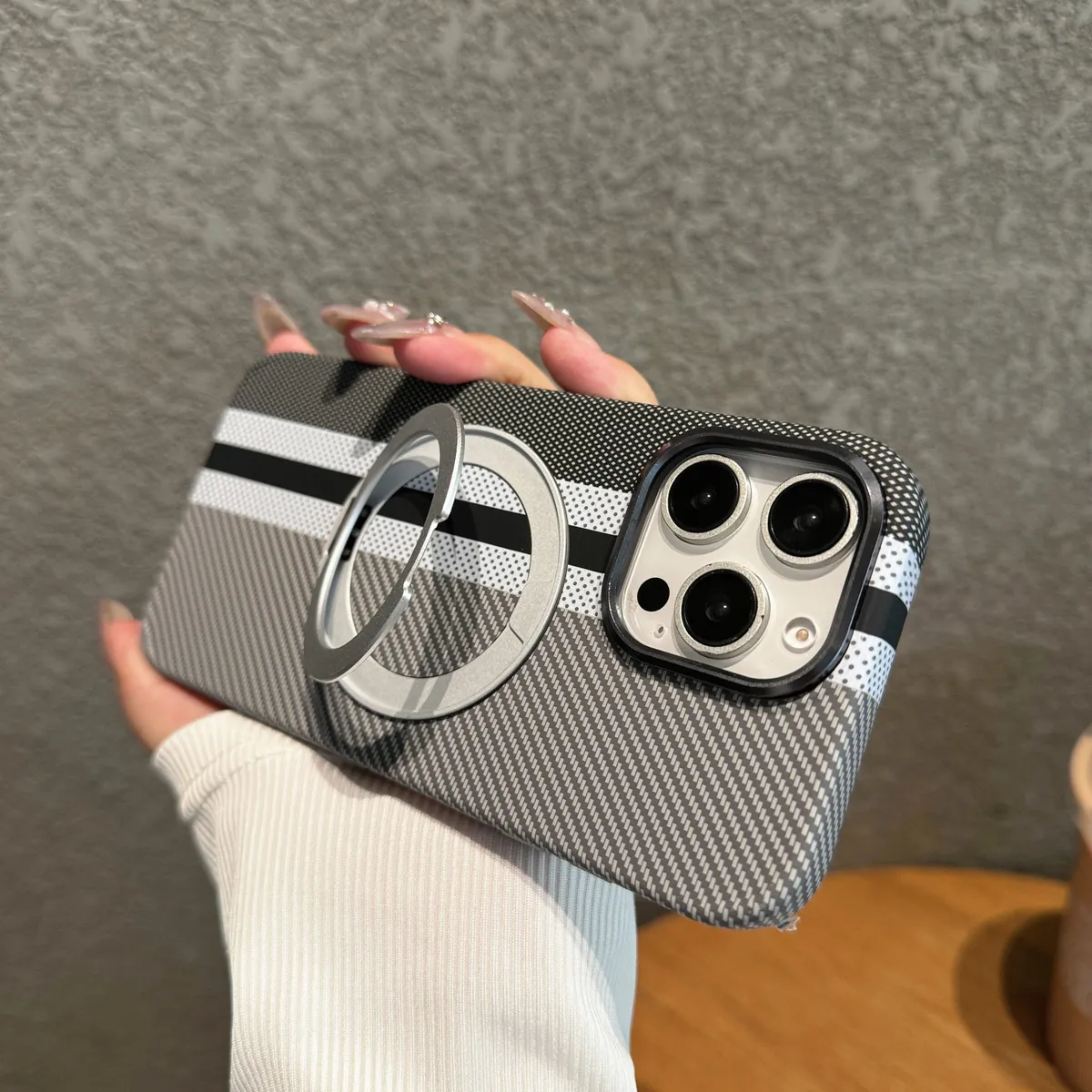 适用苹果16promax凯夫拉纤维手机壳新款iPhone16pro磁吸支架芳纶保护套高级感15promax日落夕阳14max超薄13pro