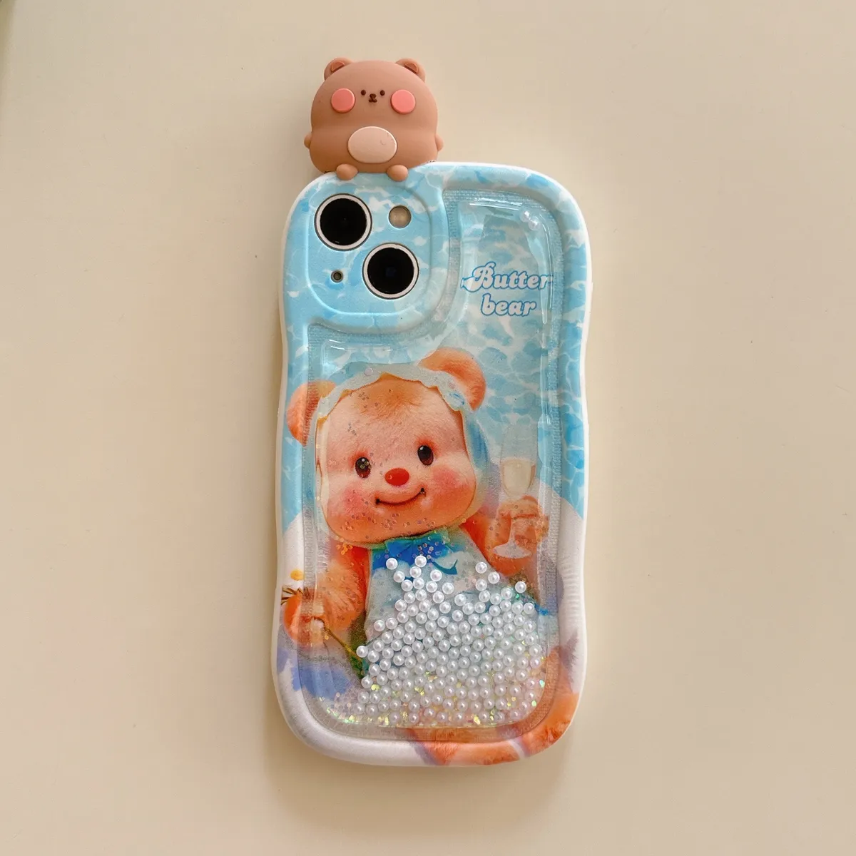 适用iphone14promax手机壳苹果13流沙小熊ins趴趴熊12可爱唯美13pro max手机套15女款11网红卡通14plus防摔16保护套 - 图片 4