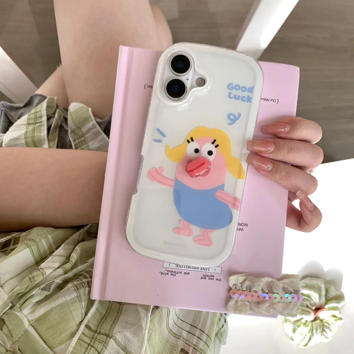 旋转腊肠嘴手链适用于苹果16/15/14/13/promax手机壳iphone16promax可爱卡通 - 图片 2