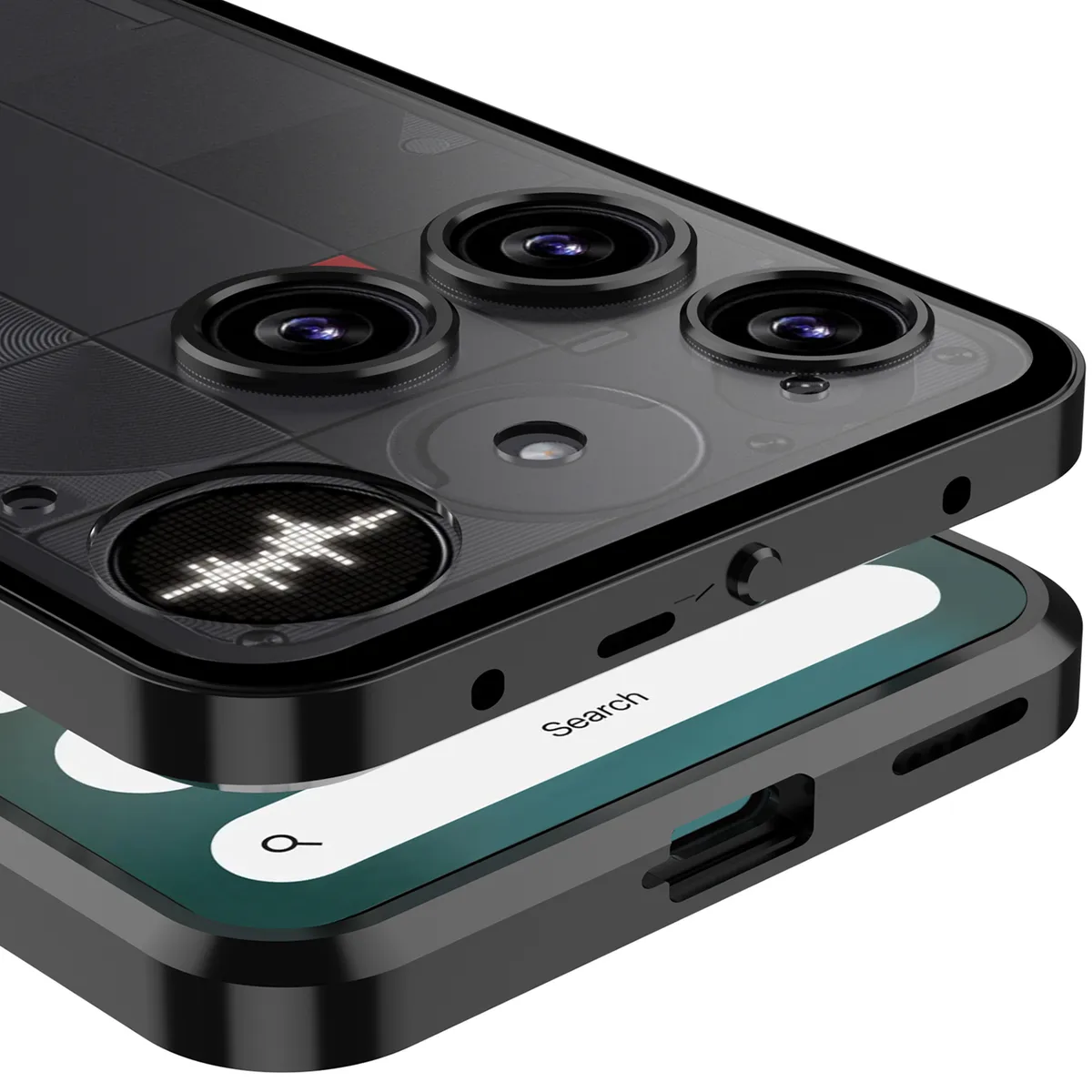 适用于nothingphone3弹扣手机壳金属边框保护套磨砂背板 - 图片 12